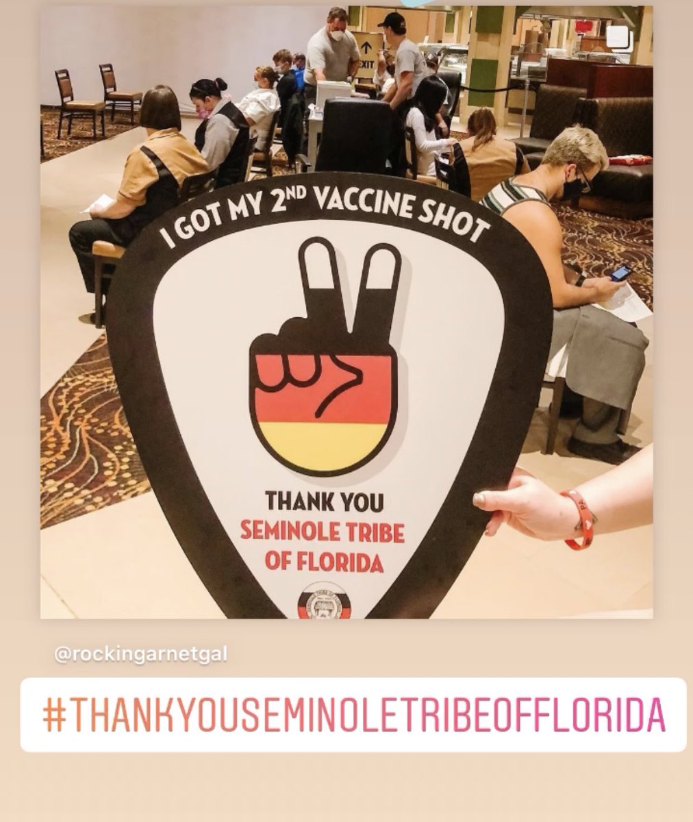 SHRTBackstage's tweet photo. We’re stronger together thanks to the generosity of The Seminole Tribe of Florida! If you are a TM who wants to get vaccinated and needs the details check your Red E App for info on walk-in appointments or email Human Resources for all the info. 
#thankyouseminoletribeofflorida https://t.co/U9FtpAzgNX