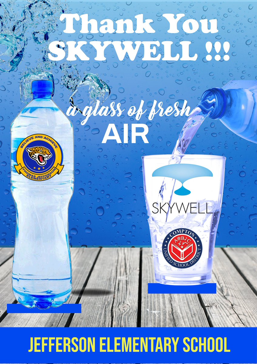 jonacua123's tweet photo. Our @Skywell 💧grand reopening celebration 🎊 @JeffersonEleme4 where scholars excitedly received their 💦bottles. Thank you #skywellwater🙏
@MrsBermudez3 
@AleSanchez_2 
@PrincipalAquino 
@ComptonUnified 
@mrmicahali https://t.co/FJzXAPqCHy