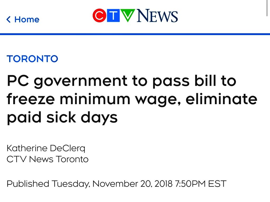 Bc the "hero pay" they got for a couple months got slashed.Bc the  @OntarioPCParty, as one of their first orders of business, slashed the one-dollar min wage pay increase.(Oh...the meagre two paid sick days, too.) /15