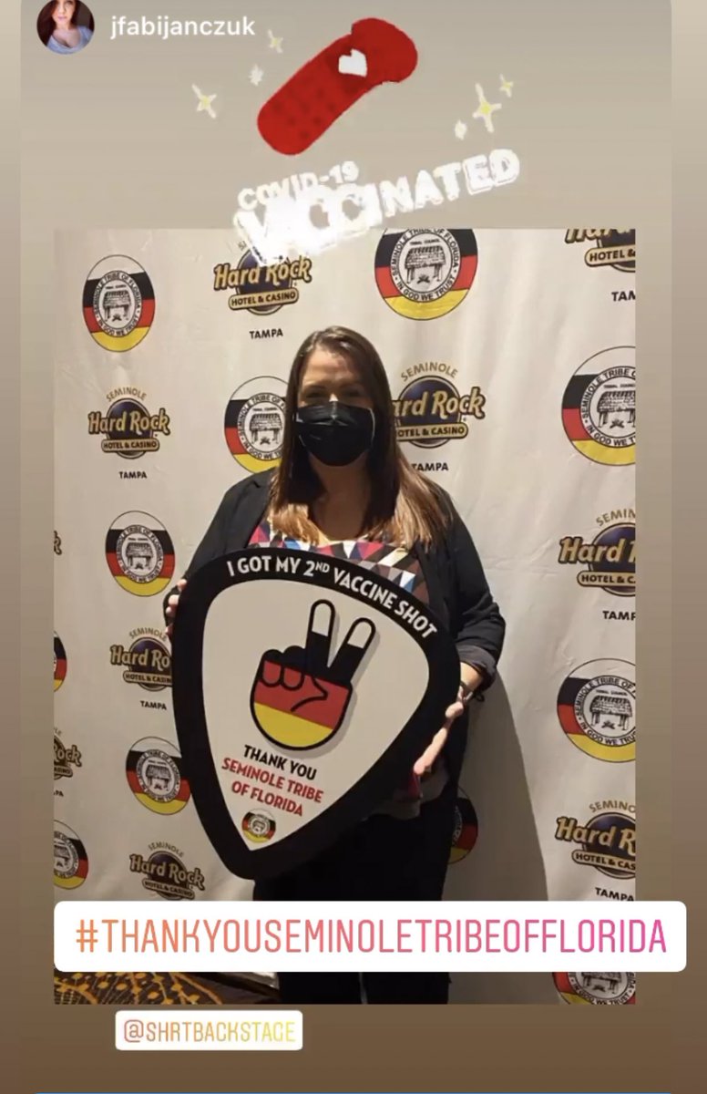 SHRTBackstage's tweet photo. Every vaccine gets us one step closer to a healthier environment. #thankyouseminoletribeofflorida for supporting our team members by providing these vaccination opportunities! Just one of the many reasons to be a proud member of #hardrocktampa ! https://t.co/MP6Dzzl0up