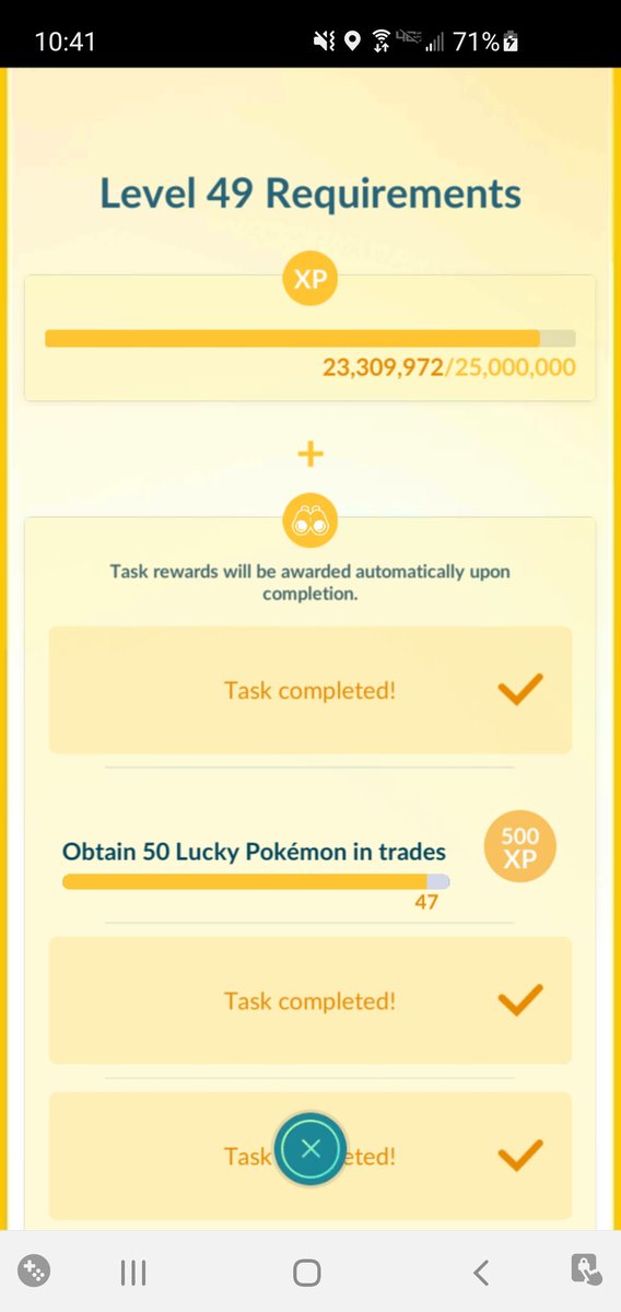jen_deslauriers's tweet photo. My son has been really helpful with trading me trying for luckies. Got this one tonight. almost there โค #PokemonGO #trading #levleup https://t.co/GXV08JAevI