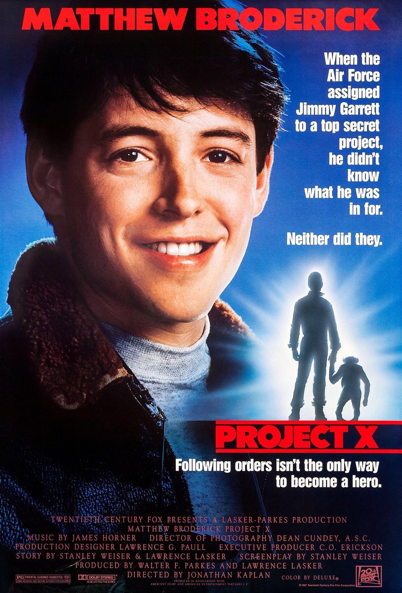 🎬MOVIE HISTORY: 34 years ago today, April 17, 1987, the movie ‘Project X’ opened in theaters!

#MatthewBroderick #HelenHunt #WilliamSadler #JohnnyRayMcGhee #JonathanStark