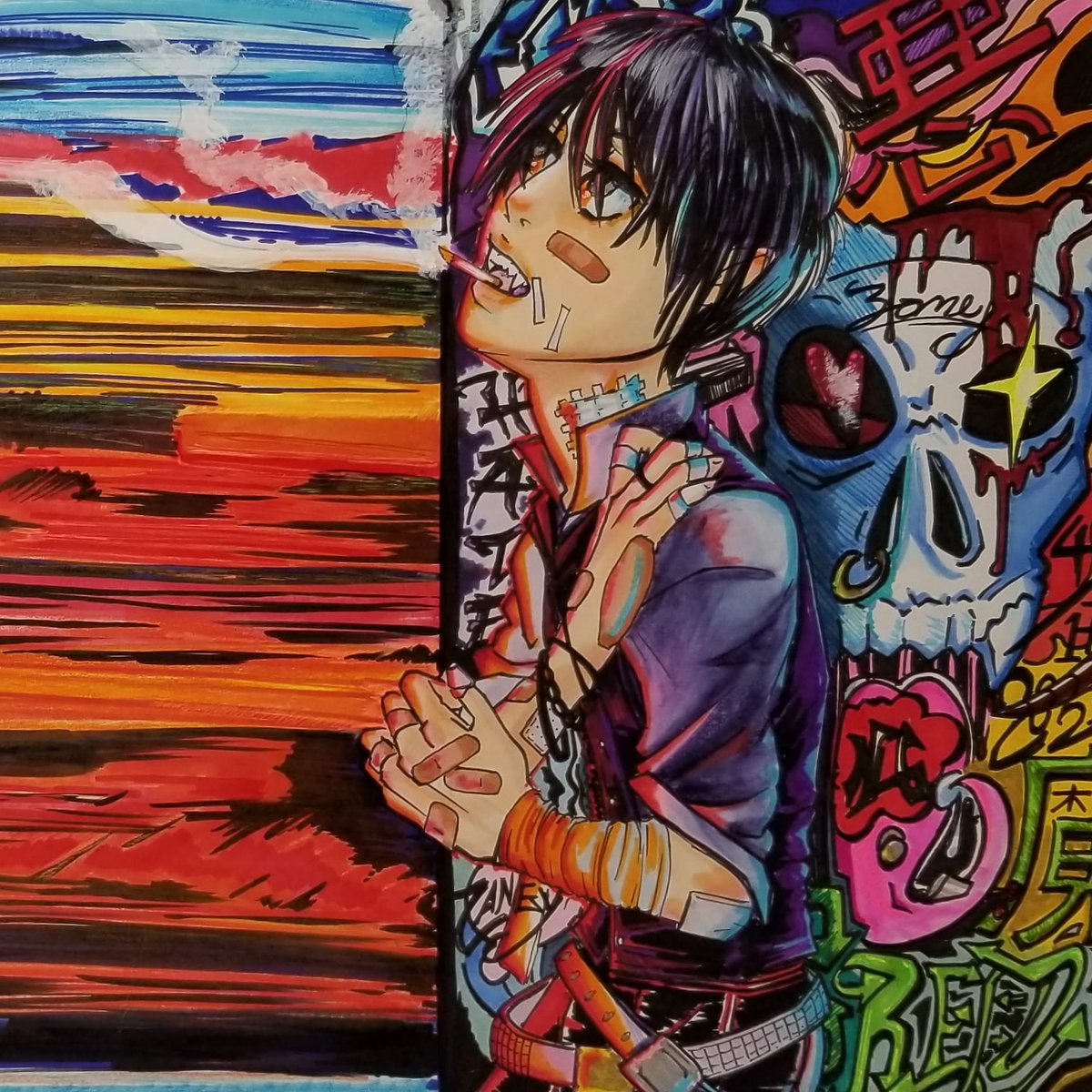 Zaneyhacknslash's tweet photo. "City Lights"
City Lights"

#artistsontwitter #twitterart #traditionalart #copicmarkers #mixedmedia #mangaart #animeartist #animeartist #animeboy #animevampire #vampire #vampireoc #city #urban #graffiti #graffitiart #originalstories #originalcharacter #illustration #oc #handa https://t.co/NXAocDb2ZS