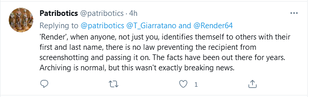 Louise...You're getting dumber by the second. There are indeed dozens of people on Twitter who do know my real name. There are even a few who have met me in person.And every single one of them is laughing at you, because they know that you are still wrong.