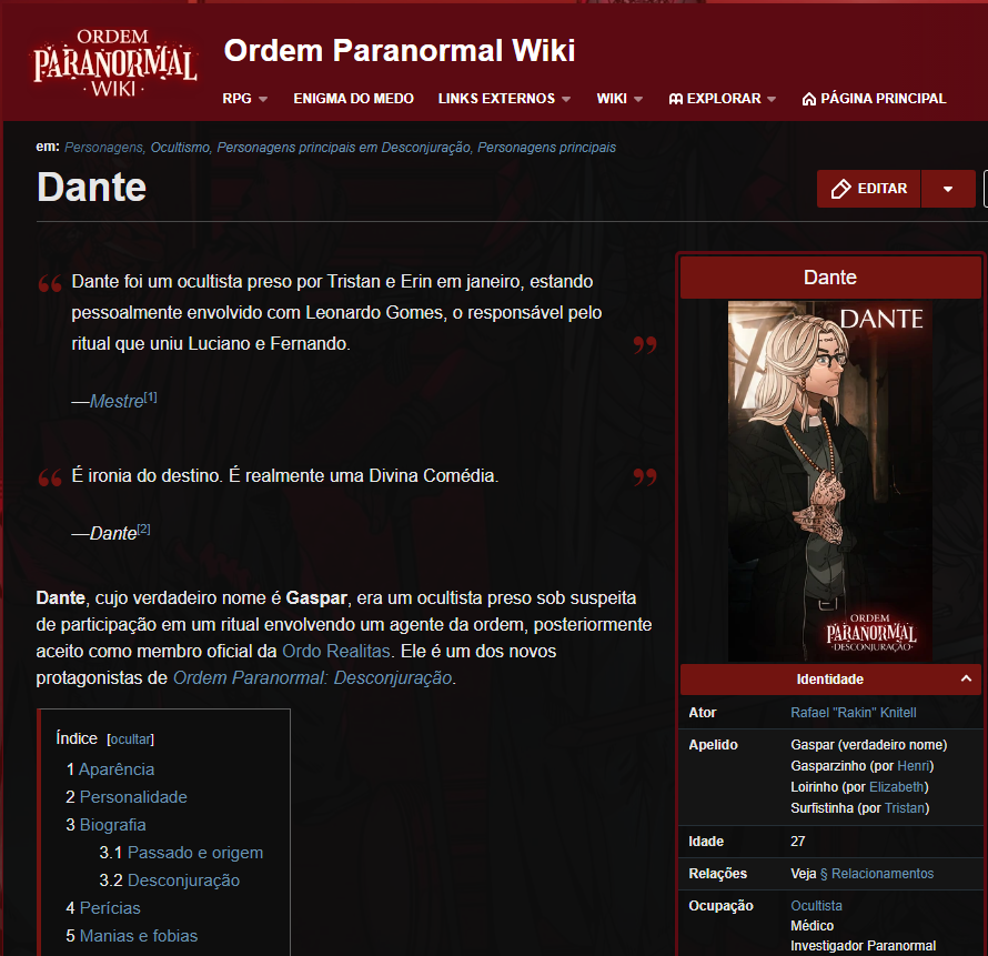 Dante, Wiki