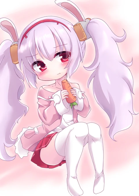 人参をかじるラフィーちゃん うさぴょいうさぴょい 水彩塗りの練習です #アズレン #アズールレーン #ラフィーちゃん 