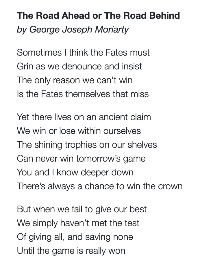 Day 18 -  #APoemADayThe Road Ahead or The Road Behind by George Moriarty--My favorite birthday ritual is an annual revisit to today's poem! 