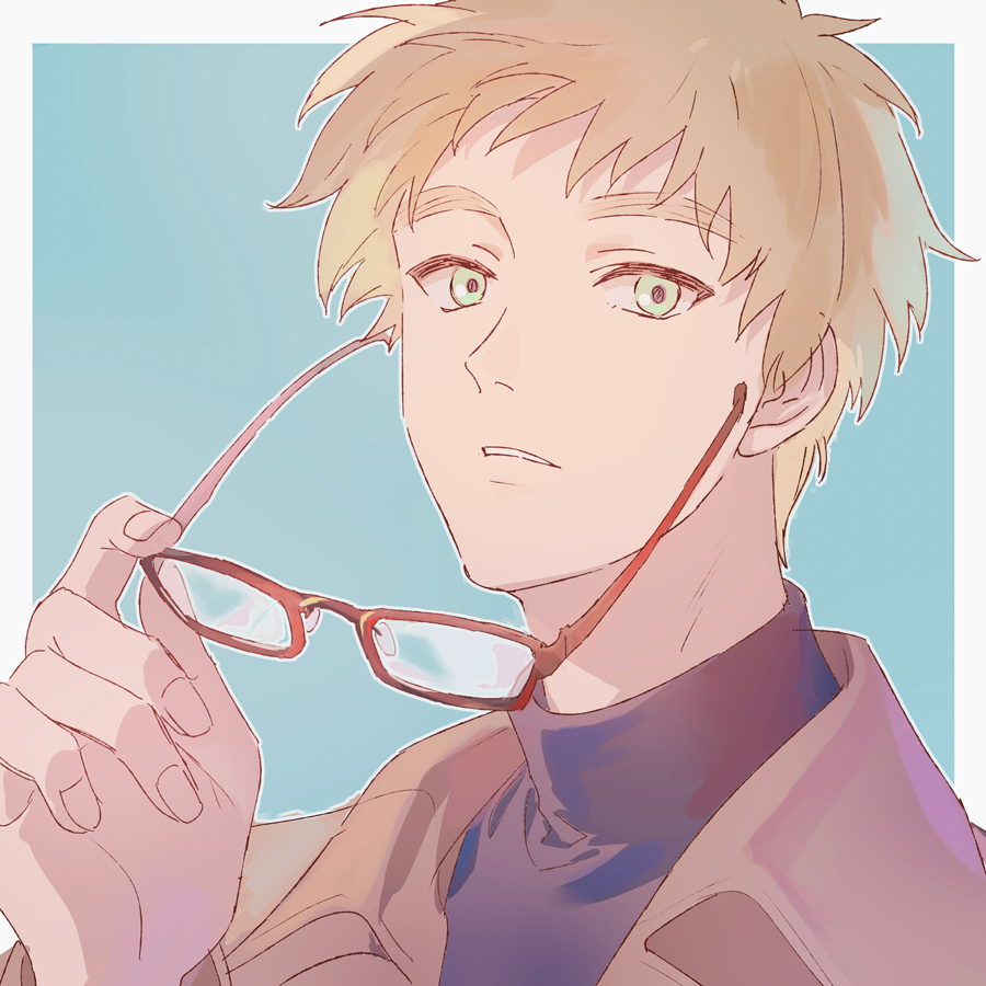 1boy male focus glasses hat smile solo chinese clothes  illustration images