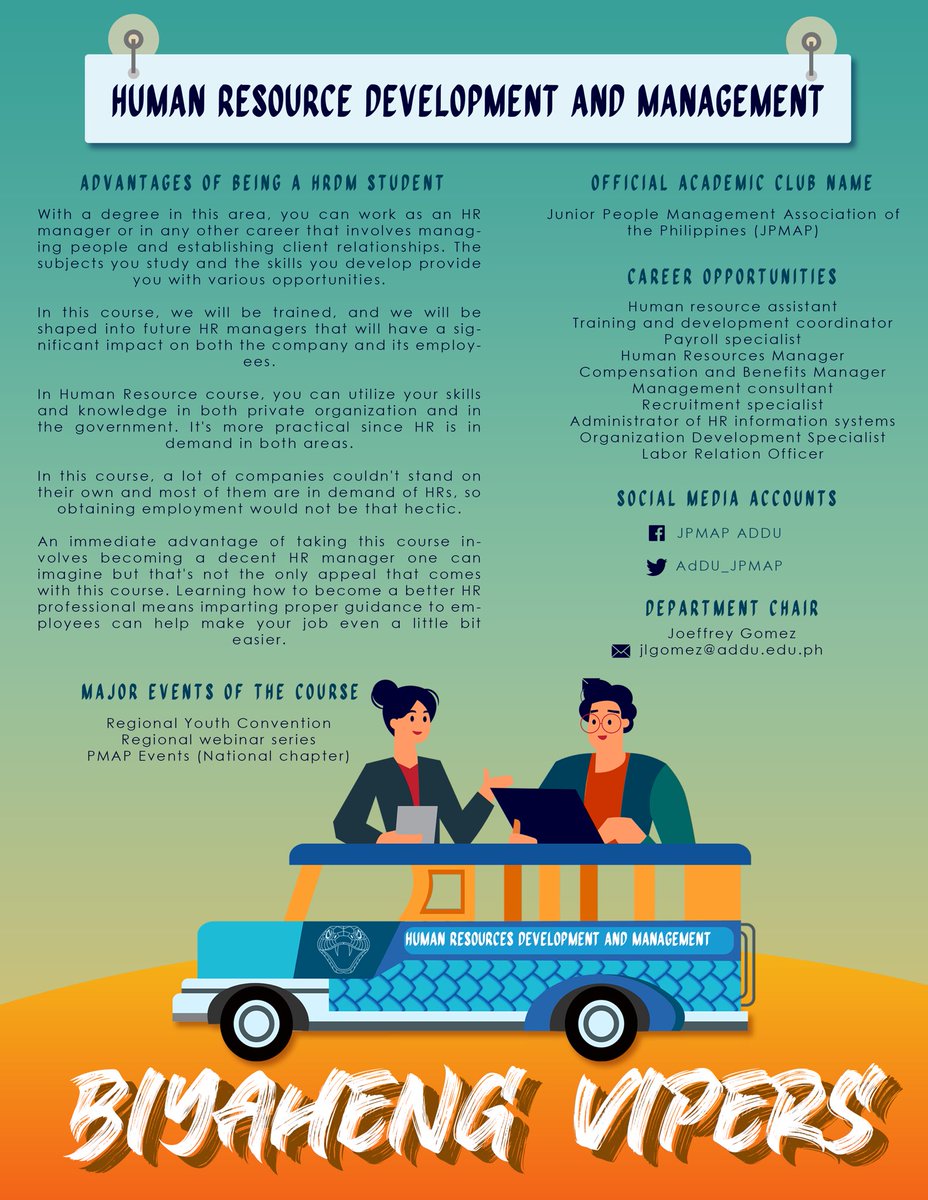 AdDU_BMSEC's tweet image. Halina&apos;t sumaya sa kursong HRDM!

#BiyahengVipers