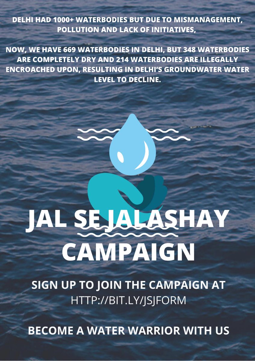 We need WATER; WATER doesn't need us. Water was there even before we(homo sapiens) came into being. Think and take your call. #JalseKal #HearWaterCry #JSJ #depletinggroundwater #SaveDelhi