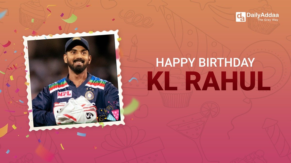 Dailyaddaa's tweet photo. Star Indian cricketer @klrahul11, who is known for his classy stroke play, turned a year older on Sunday. #KLRahul is considered one of the rising stars in Indian cricket. Team #Dailyaddaa wishes the cricketer a very #HappyBirthdayKLRahul https://t.co/FVgcel2Uz9