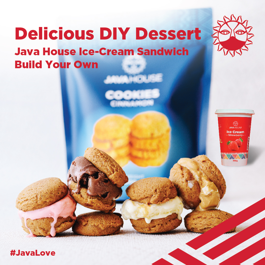 javahouseafrica's tweet image. Ice-cream sandwiches are both fun to create & taste delicious, especially with our new range of cookies: Java Cinnamon. Go ahead and try it! Get a bag of Java cinnamon and a tub of your favourite Java ice-cream & create your yummy and beautiful creations. #JavaLove #BringJavaHome