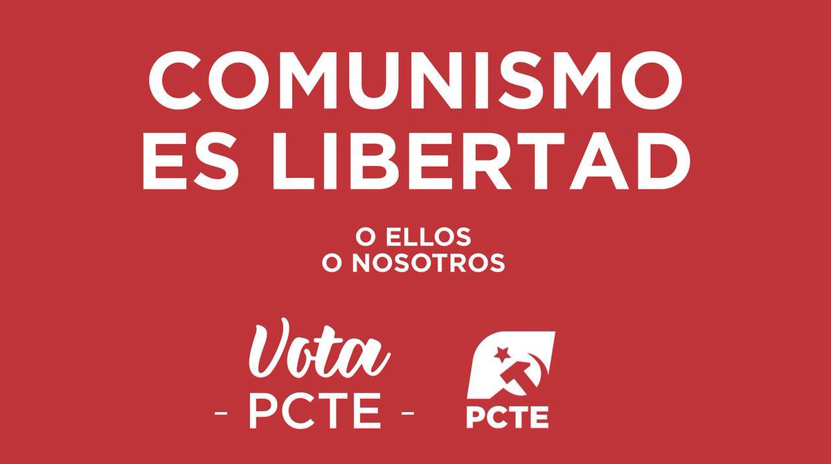 pctemadrid's tweet photo. 🗳 Ni en reaccionarios ni en socialdemócratas traidores encontrará el obrero la opción que prime sus intereses sobre el capital.

➡️ El 4M no dudes, vota PCTE. https://t.co/JZl7pGK0Pr