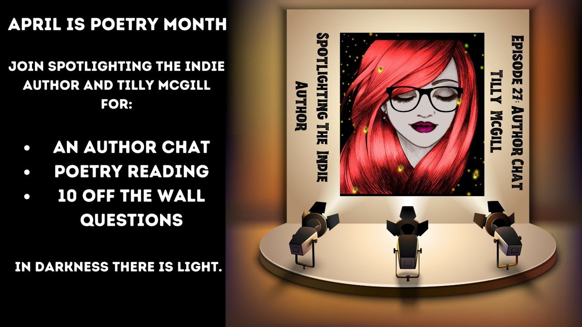 SpotlightingP's tweet photo. Episode 27: Author Chat with Tilly McGill - Author of: Tempest of the Firefly - A Collection of Poetry
https://t.co/3S0nKS3PBk 
Hosts: @JoeClayAuthor &amp; Nina Turnipseed 
#Podcast #AuthorInterview #writingcommmunity #indieauthors #poetrymonth #poetrycommunity #poets https://t.co/OPY7kQQETg