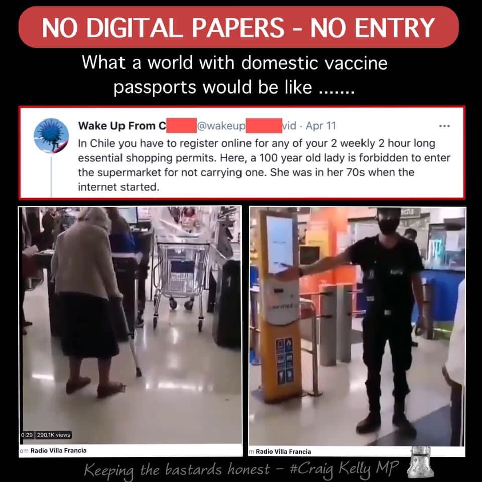 Just a glimpse of what the future would be like with domestic vaccine passports ...

Stand up for your freedoms before you lose them !!!

#ProtectCivilLiberties