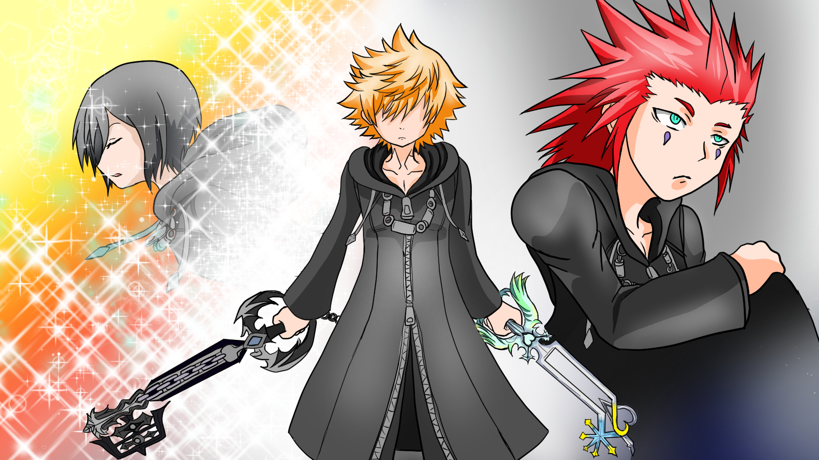 Rt 0 キングダムハーツの二刀流ロクサスはやっぱりかっこいい キーブレードのデザインも好きすぎる イラスト好きさんと繋がりたい ロクサス キングダムハーツ イラスト練習