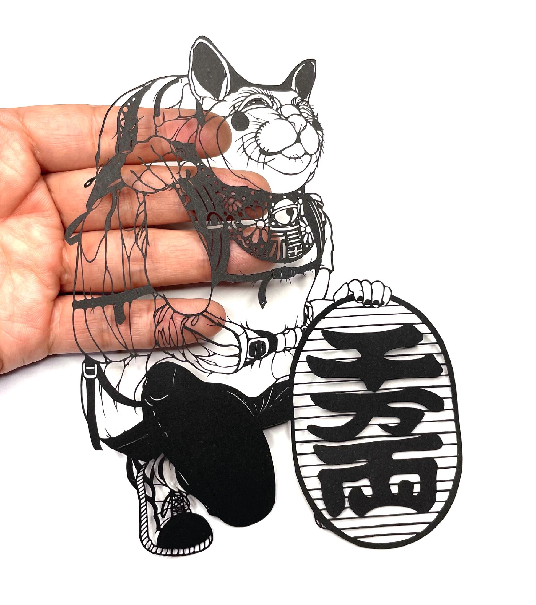 下村優介 切り絵 招き猫 下村優介 切り絵 招き猫