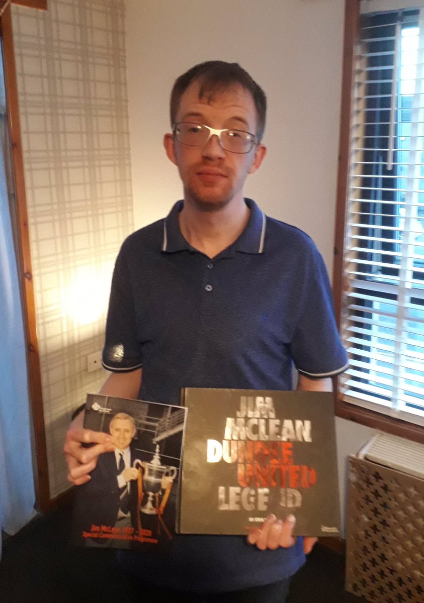 Sean is supported by our fabulous #TeamWilliamBarclay.  He’s a massive <a href="/dundeeunitedfc/">Dundee United FC</a> fan and with help from Bruce from his support team, he ordered the commerative programme and book of their late former manager, Jim McLean. He’s really chuffed they’ve finally arrived 🧡🖤😃