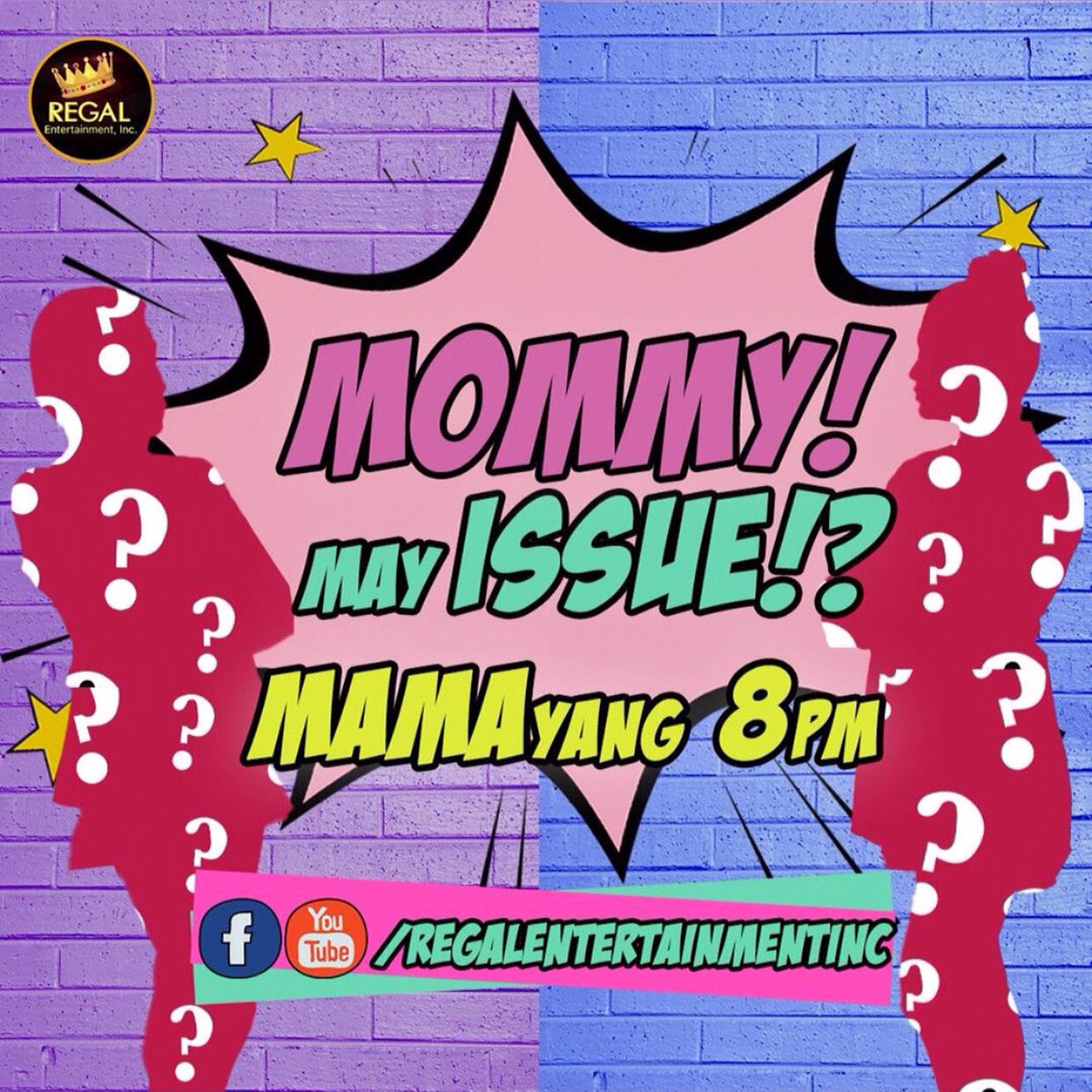 MOMMY....may ISSUE!? 😲 💥🤣

We're excited to share with you! 
TONIGHT at 8pm on Regal Entertainment Facebook and YouTube Channel!💻 #MommyIssuesTrailer 🎥