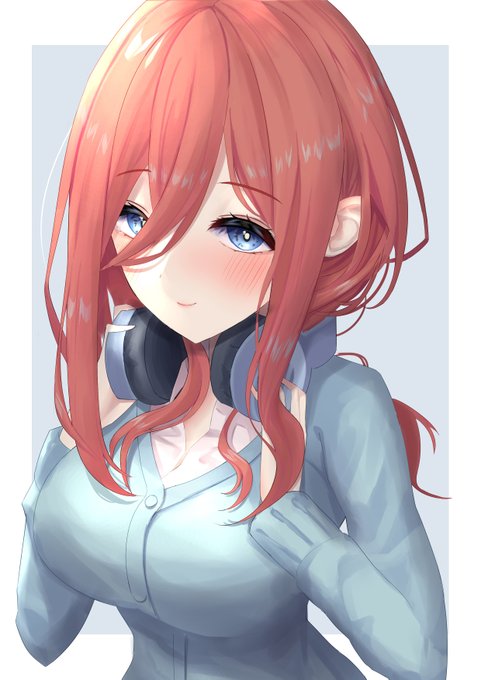 TAKMIさんがTwitterに投稿した中野三玖(五等分の花嫁)のイラスト。