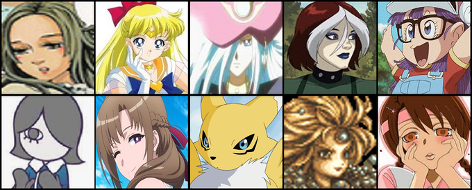 好きな女キャラ10人あげて趣味を晒すのtwitterイラスト検索結果