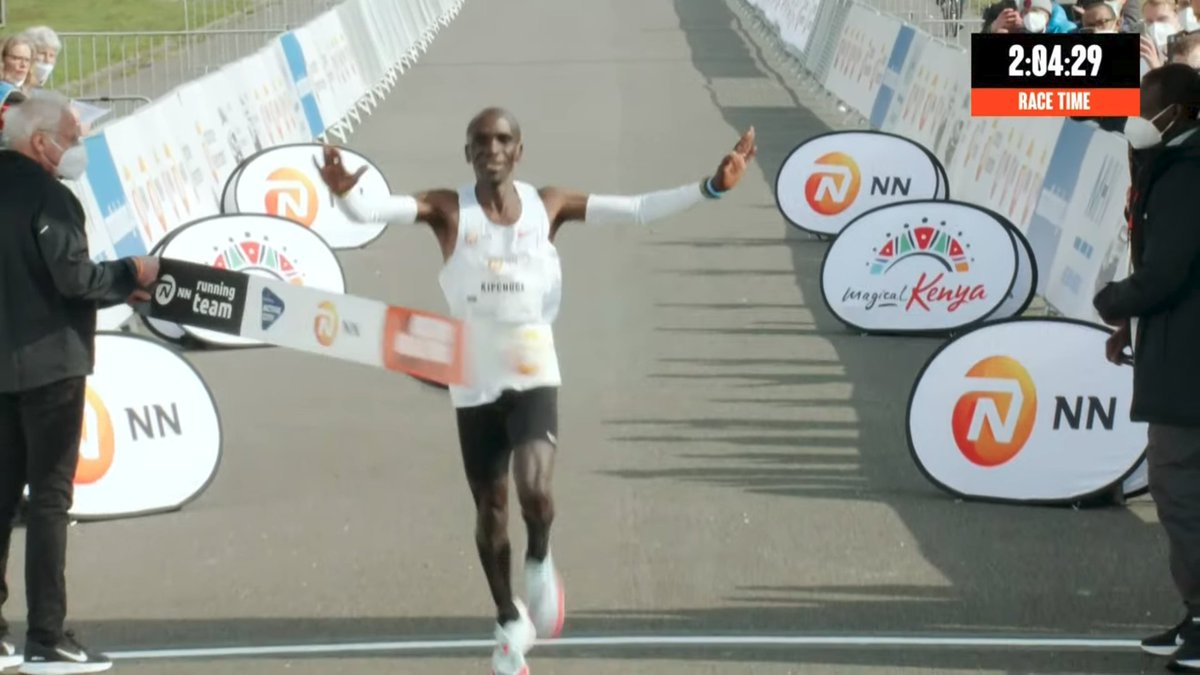 Eliud Kipchoge wins the NN Mission Marathon in 2:04:30. Congratulations! #MissionMarathon #SportsArenaKE