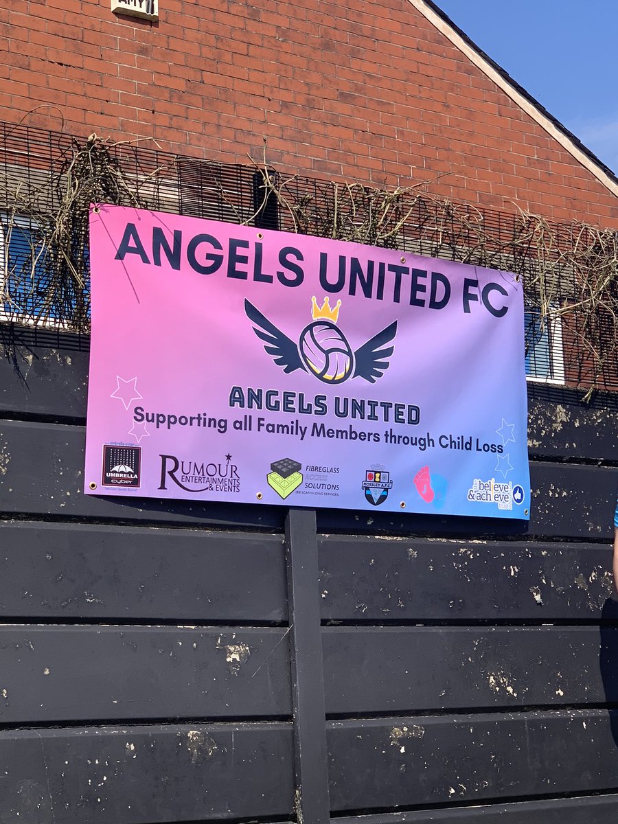 AngelsUnitedFC's tweet photo. We wanted to say a huge thank you to @ImageGroupUK for the banners they donated to us they looked amazing in the sun shine @MossleyAFC yesterday and will hang proud at all our games https://t.co/LDrOGNr7MV