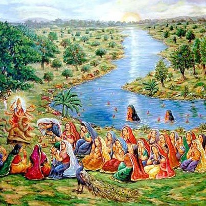 onlyukrishna_'s tweet photo. कृष्ण को मन ही मन प्राप्त करने की अभिलाषा लिए गोपियाँ कात्यायनी माँ का व्रत करती थीं और यमुना किनारे माँ की प्रतिमा बनाकर माँ की पूजा अर्चना  करती थीं। 
कात्यायनी महामाये महायोगिन्यधीश्वरी। 
नंद गोप सुतं देवी पतिं मे कुरुते नम: ।। #Rushivarji #Navratri https://t.co/Ufi4PVoHRE