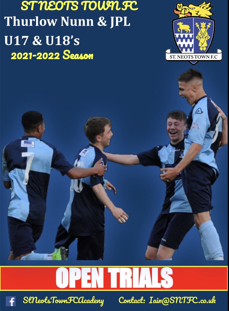 ‼️Big news ‼️

We are looking to hold open trials for our highly competitive youth teams! 

Want to join a club with a proven record of propelling players to professional and semi-professional football. 

Get in touch!!!