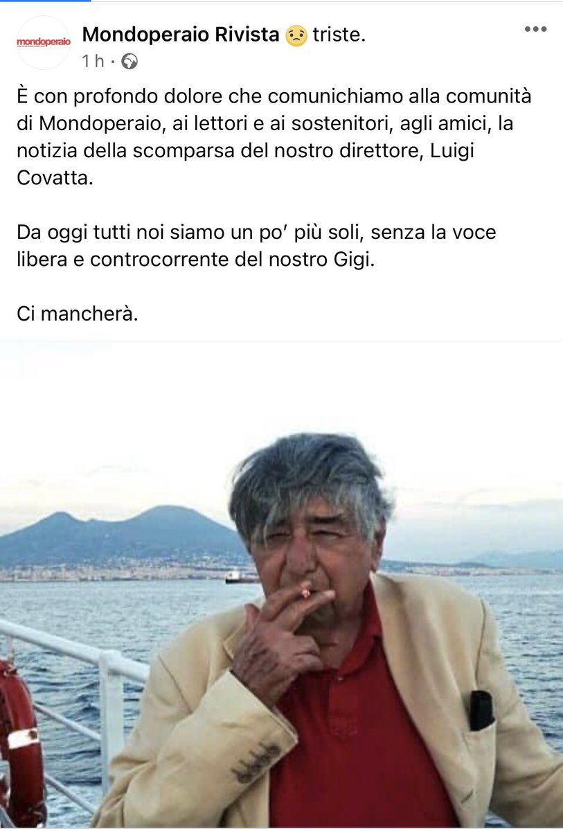 PartSocialista's tweet photo. Ci ha lasciati il direttore di @Mondoperaio https://t.co/E8dJAoQmlx