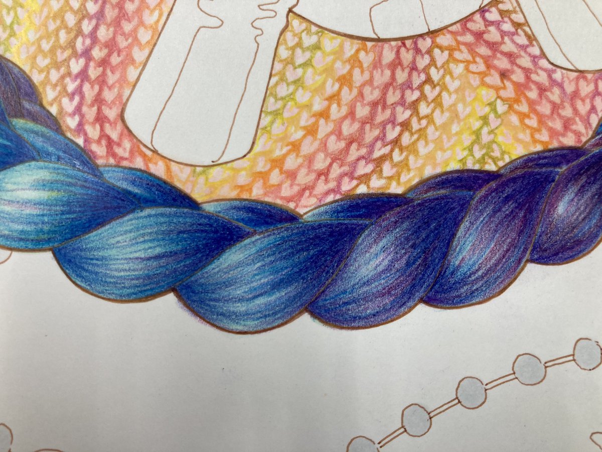 ヨ山臣冊 髪の毛をグラデに塗りました また仕上げの時に多少変わるとは思います 背景のハートも隙間を塗り埋めました あと舌を塗りました ハイライトはまだです 加筆もまだまだすると思います イラスト Illustration アナログイラスト 途中