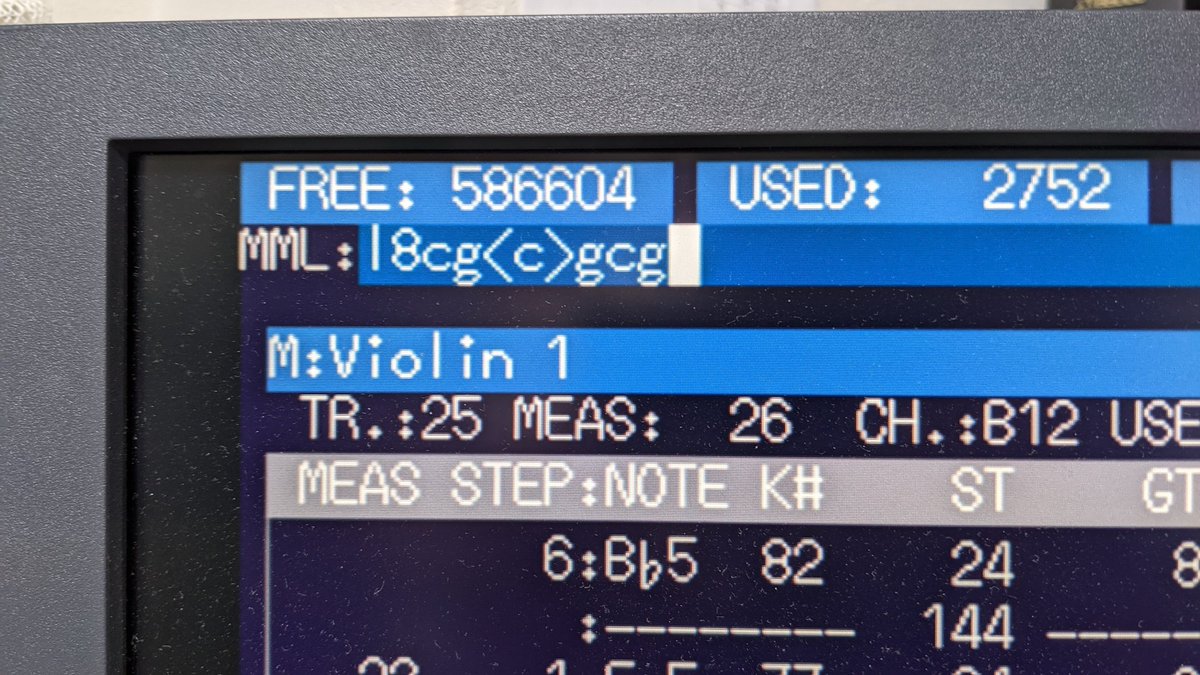taneken2000's tweet photo. sted2でオンラインマニュアルに載ってない機能発見w
Uを押したらMML入力モードになって一気に入力出来る。ちょっと使えるかも。
#X68000
#sted2 https://t.co/mTPKw00yg4