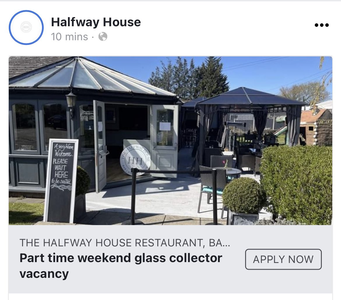 We are looking for a friendly part time weekend glass collector to join our fantastic team Role will include collection of glasses &amp; plates from our dining area &amp; gardens Cleaning of tables, delivering cutlery &amp; condiments to tables etc

Saturday &amp; Sunday’s 1-6pm
Immediate start