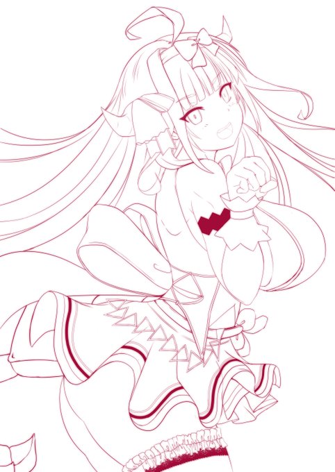 ココ会長の線画がやっとでけた 