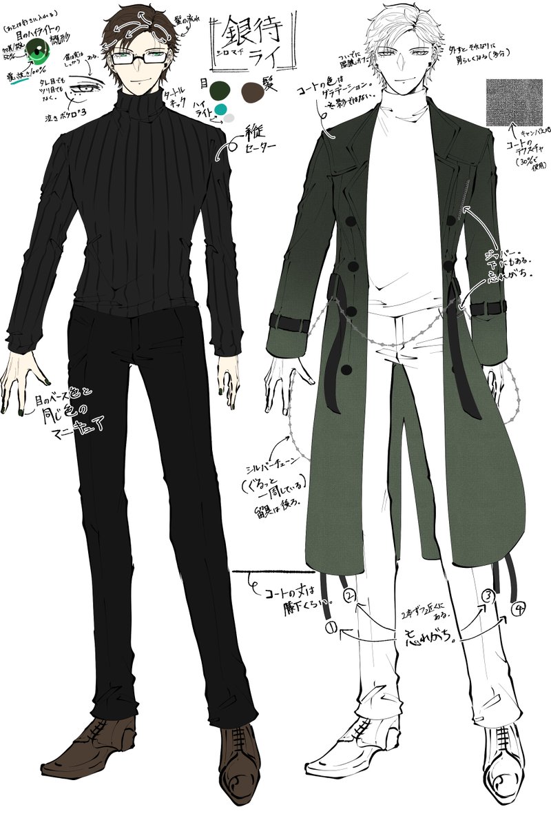 服の構造メモそこそこ作ったけどこの辺苦労したな… 