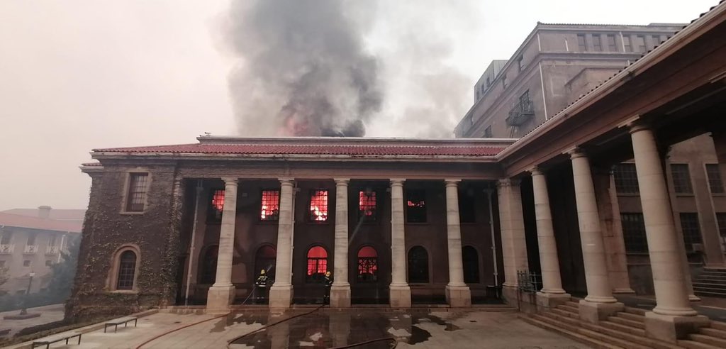 “The African Studies section of UCT’s Main Library is on fire. Some of the oldest and rarest books about Africa were stored here. 

This is a very sad day for this country, for Africa and the world.”