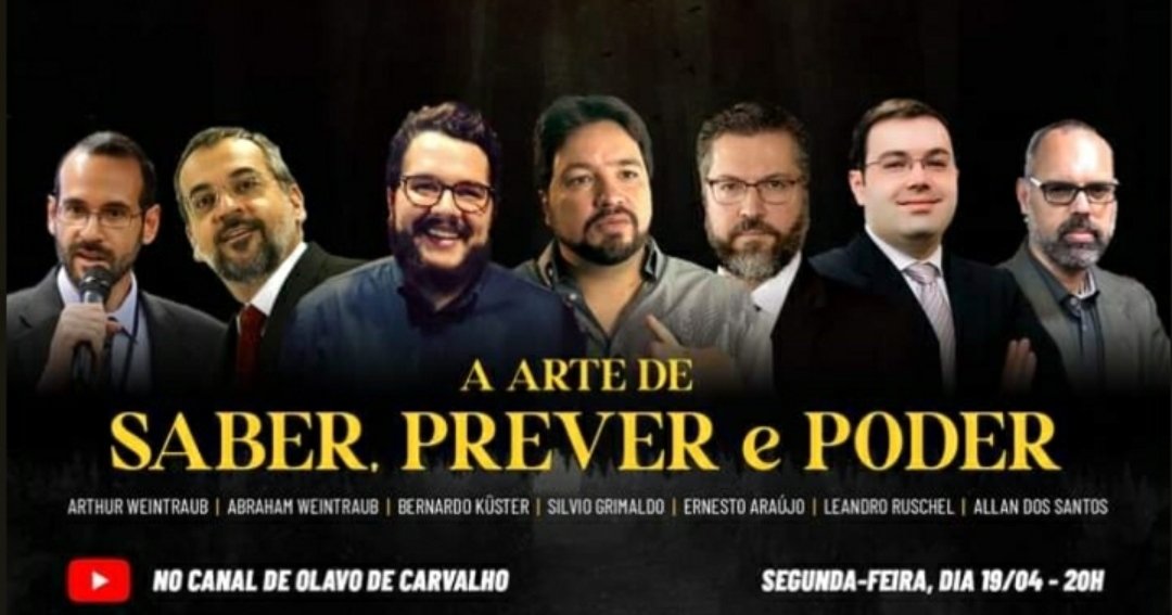 Bom, essa live incrível no canal do <a href="/opropriolavo/">Olavo de Carvalho</a> não perco nem a pau!

Bora divulgar com força? Senta o dedo no RT!

#ForaDoriaVemWeintraub