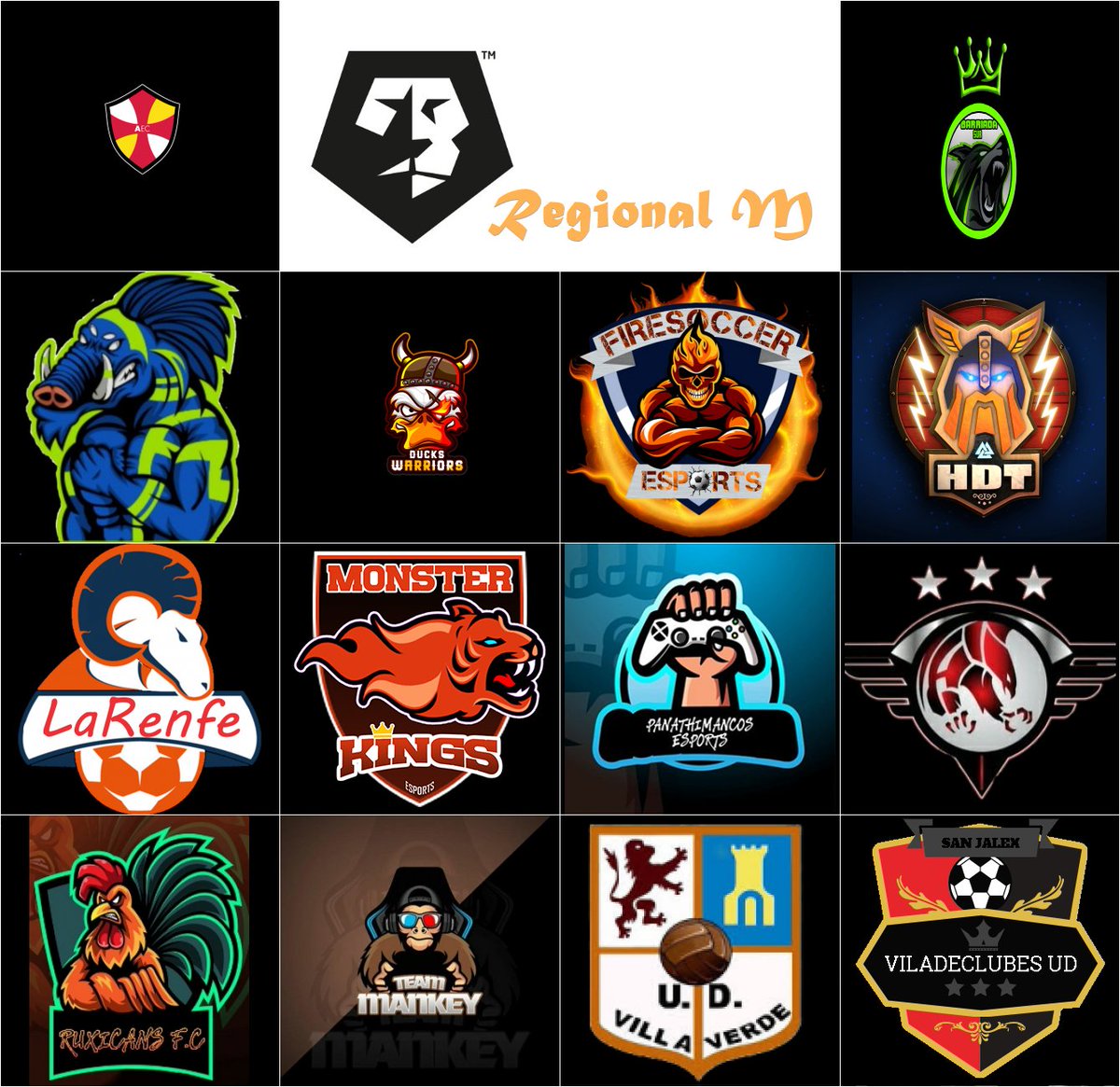 🔊Hoy presentamos los 14 equipos que, desde mañana competiremos en 🏆Regional M <a href="/VFOspain/">VFO España</a>  <a href="/VFOspain_ps/">VFOspain PS</a>. 
@AndorraEC <a href="/BarriadaSur/">Barriada Sur</a> @FcPinatar @Ducks_Warriors @HDTeSport_FIFA #LaRenfe <a href="/MonsterKings3/">MonsterKings</a> @PanathimancosE @RAYOAGUILAS <a href="/RuxicansVFO/">Ruxicans eSports</a> <a href="/TeamMankey/">Team Mankey</a> @VillaverdeUd #Viladeclubesud