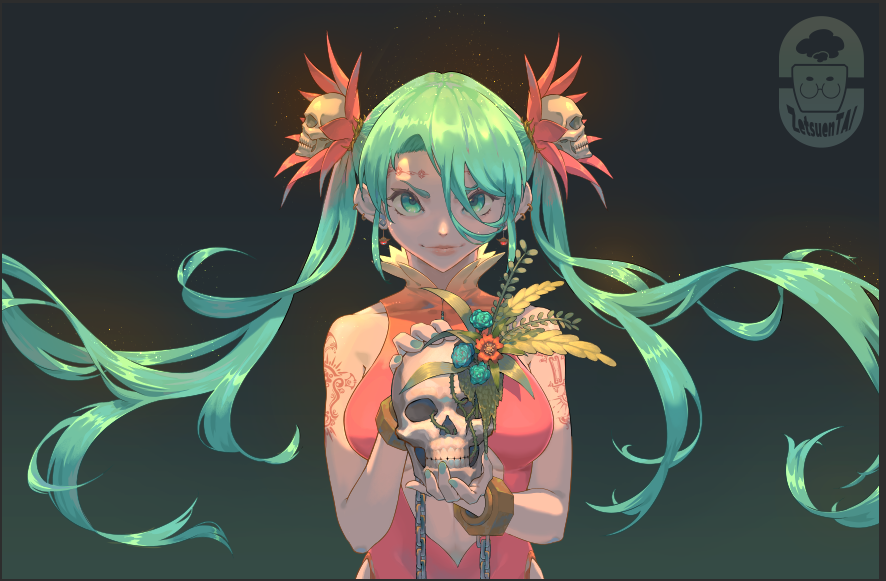 初音ミク「Miku x Flowers&Death
#初音ミク #HatsuneMiku 」|絶缘体のイラスト