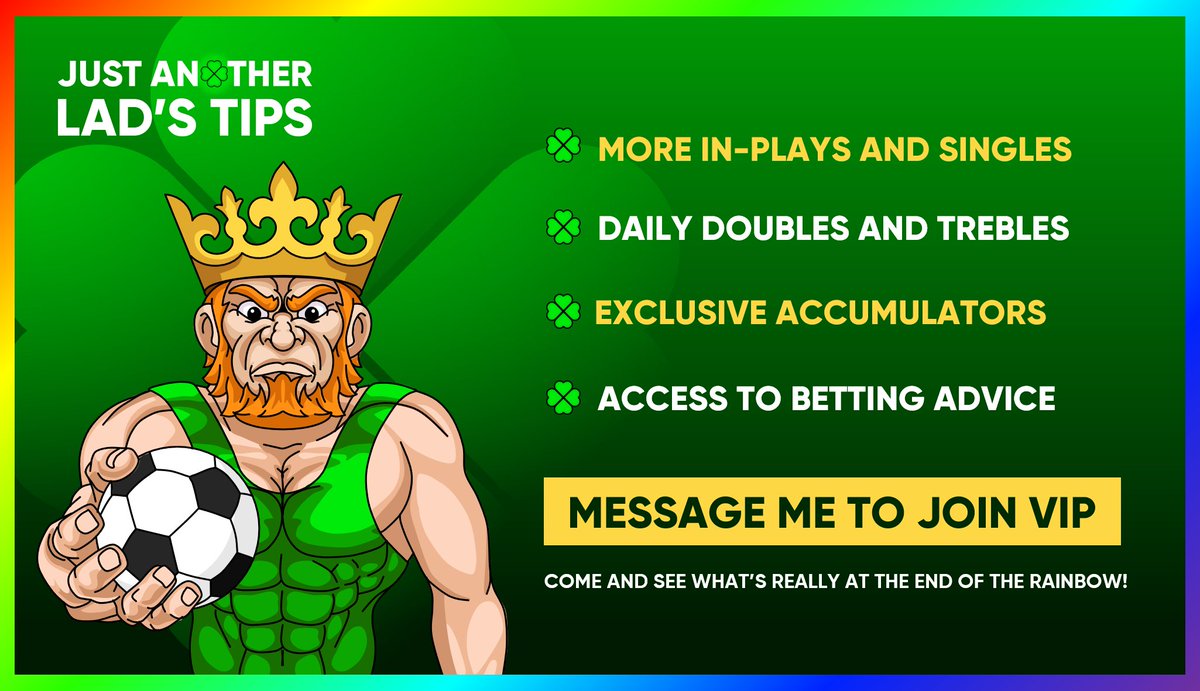 AnotherLadsTips's tweet image. Today is going to be VIP Only. 

#INPLAY Bets starting from 16:30 up until 1:00

Week/Month/Life-Time Passes Available

📨Drop me a DM to get involved!