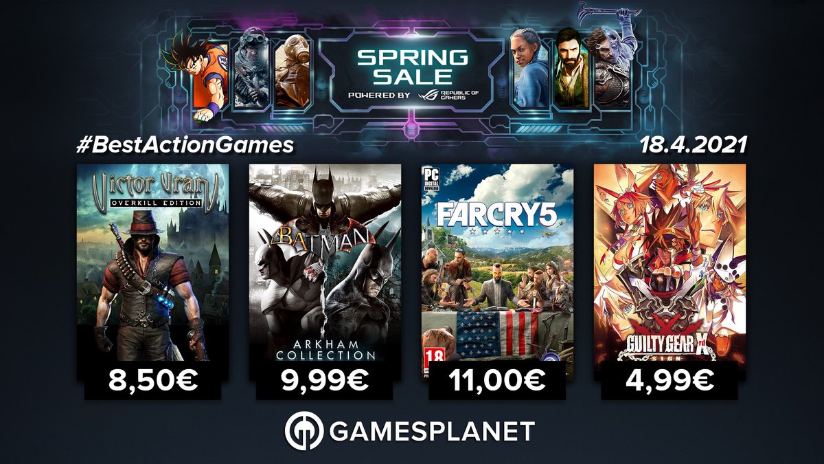 GamesplanetFR's tweet image. L'action est au rendez-vous dans la Spring Sale avec #BatmanArkhamCollection , #FarCry5 ou #GUILTYGEAR Xrd -SIG 

Toutes les offres du jour : 
🔥 gplnk.com/promo/springsa…