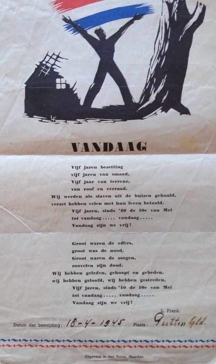 18 april 2021 🇨🇦🇳🇱
76 jaar geleden werd Putten bevrijd door 5e Canadese Tank Divisie met ondersteuning van infantrie 
#wewillrememberthem 
The Royal Westminster Regiment - The 8th Canadian Hussars - Princess Louise's Lord Strathcona's Horse 
(dank aan Hans Eggink voor afbeelding)
