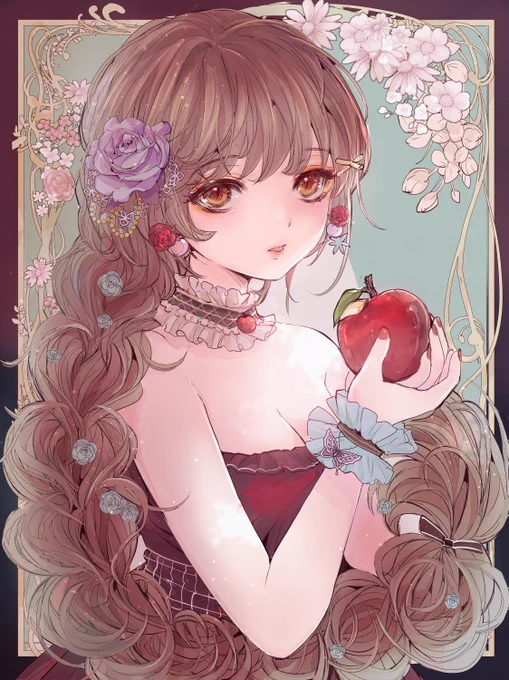 「 薔薇の乙女 」
#見た人もなにか無言で薔薇をあげる  
#過去絵を投げて絵を描いた気になろうキャンペーン 
#myart 