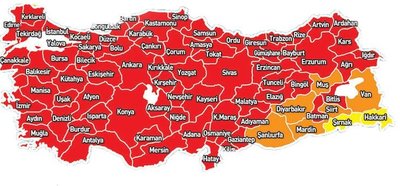 Türkiye Covid-19 risk haritası 😐 #KurallaraUy