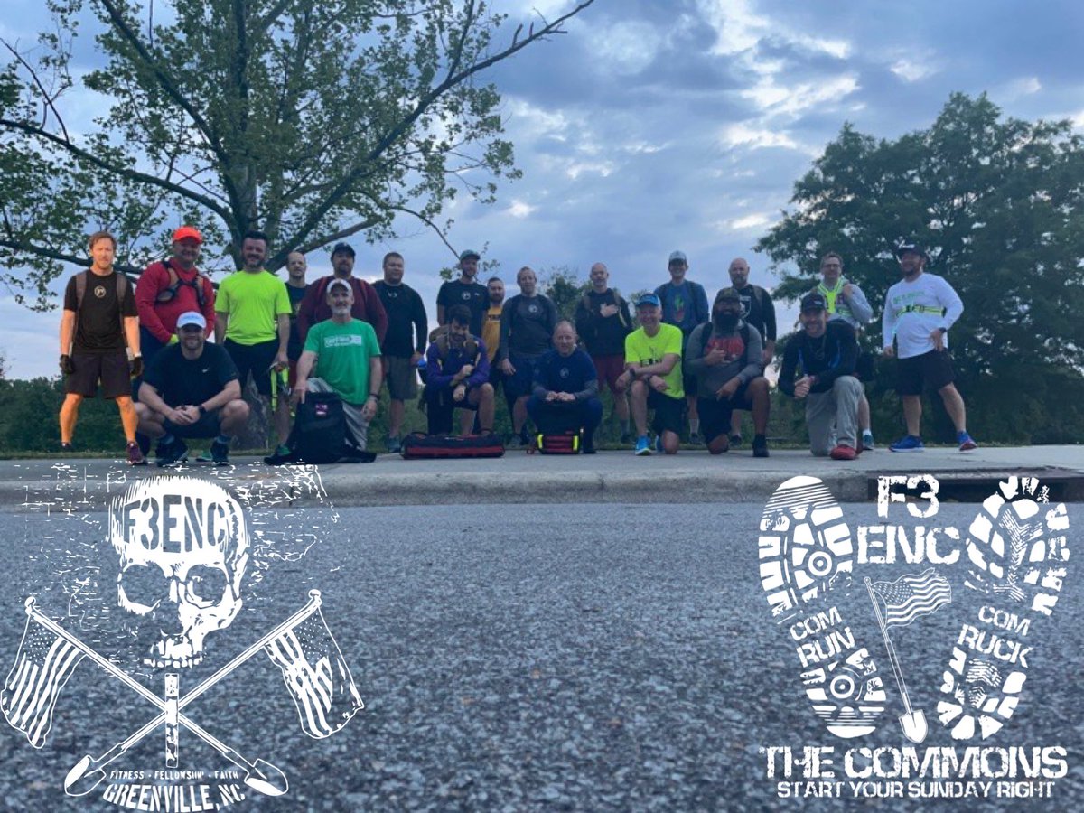 21 strong at #thecommons as URRICKY had the Q, YHC took the runners on a 6 mile run with a few hills and @Urraca took the ruckers on a 3.5 mile ruck down the greenway. Beautiful morning filled with mumble chatter, Thank you <a href="/robhallrealtor/">Rob Hall</a> for the opportunity to lead and grow!
