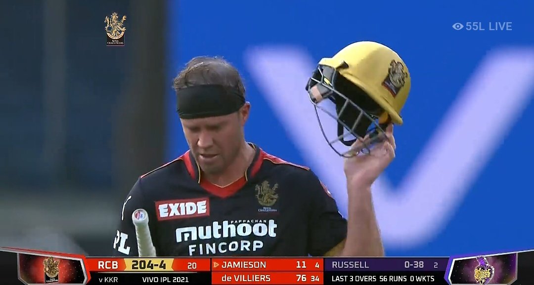Walks in when RCB were at 95/3 in 11.1 overs, built a marvelous partnership with Glenn Maxwell and when he got out, he did his job of finishing the innings for RCB. 76 in just 34 balls, last 5 overs he managed to score 55. The genius of AB De Villiers.