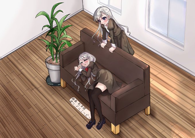 松本 俊さん(@HILDOLFR603 )と線画交換して塗ってみました〜。久川姉妹の幸せ空間を表現されててかわいい線画が素敵でした! 