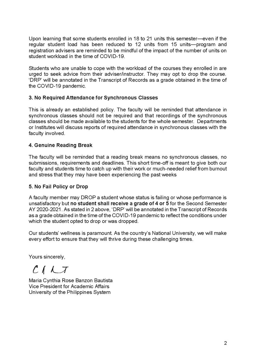 BREAKING: UP OVPAA RESPONDS TO APPEAL FOR SYSTEMWIDE ACADEMIC EASE

Read more here: fb.com/upstudentregen…

#LigtasBalikEskwela
#AcadEaseNow