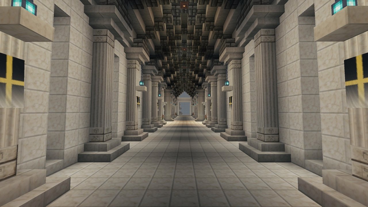 メタン Minecraft マイクラ マインクラフト Nintendoswitch バニラ建築 城建築中 内装は一部ギリシア建築寄り 元々 神殿等は木で作られていたらしいが 後にドリス式が流行し石が使われるように 意外と知られていないですが 薄い 大理石は光を通す