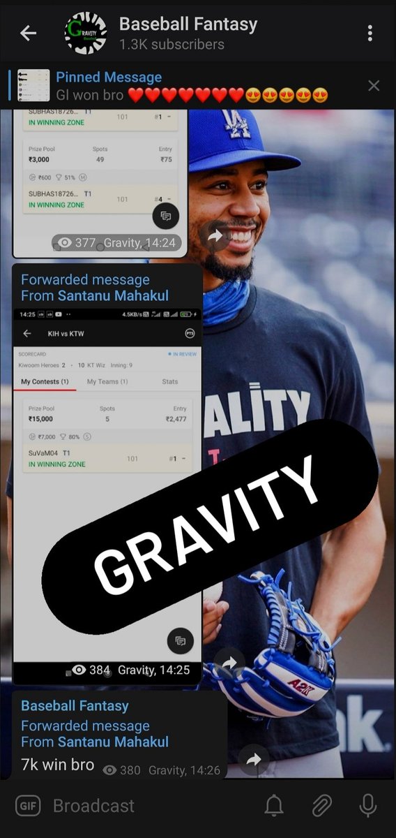 gravity_teams's tweet photo. Enjoy Baseball fantasy teams in my channel.... It's MLB time 🔥🔥 ohhooooo

Join here 👇
https://t.co/ZdHuW0MGrm

#baseballisback #mlb #dream11 #fancode https://t.co/VuaNsmzPLj